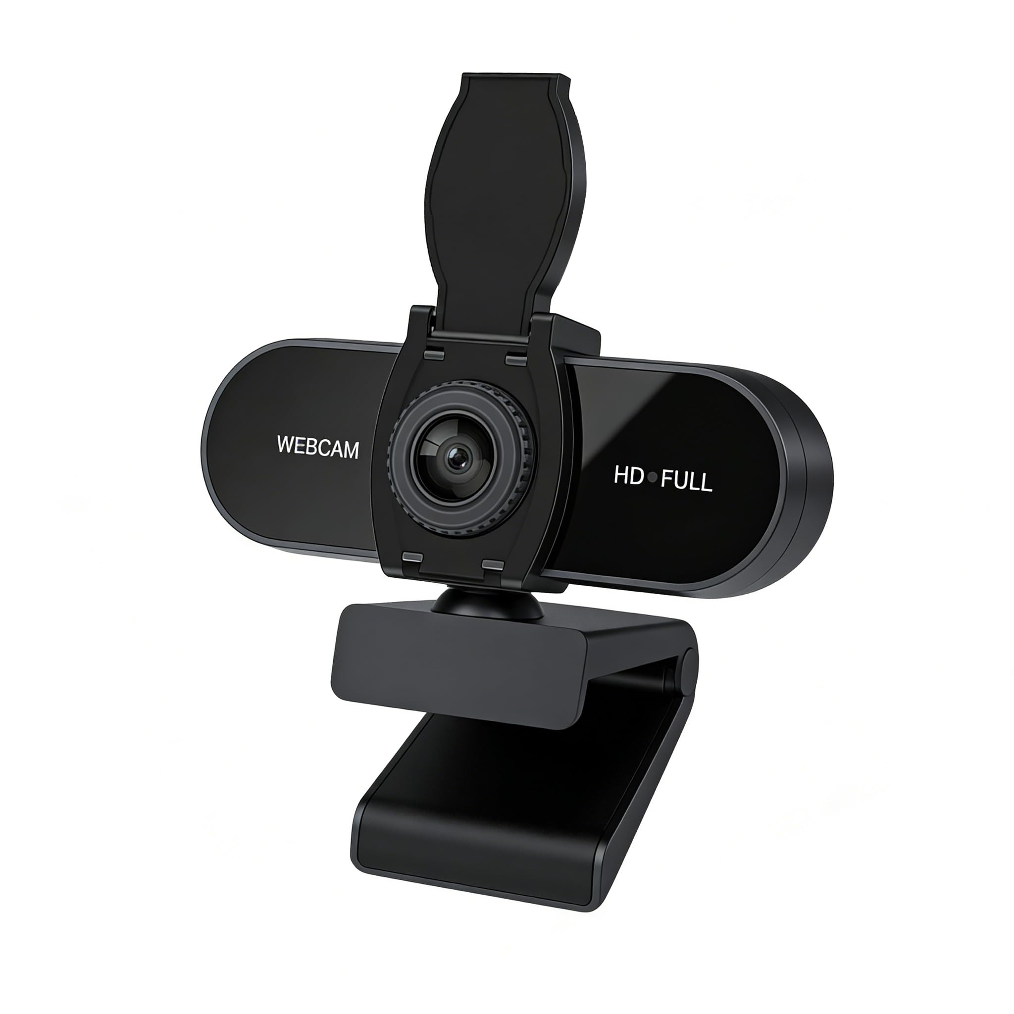 Webcam HD 1080P con microfono, cancellazione del rumore, copertura della privacy, obiettivo grandangolare, correzione automatica della luce, webcam USB Plug & Play per laptop, desktop, PC