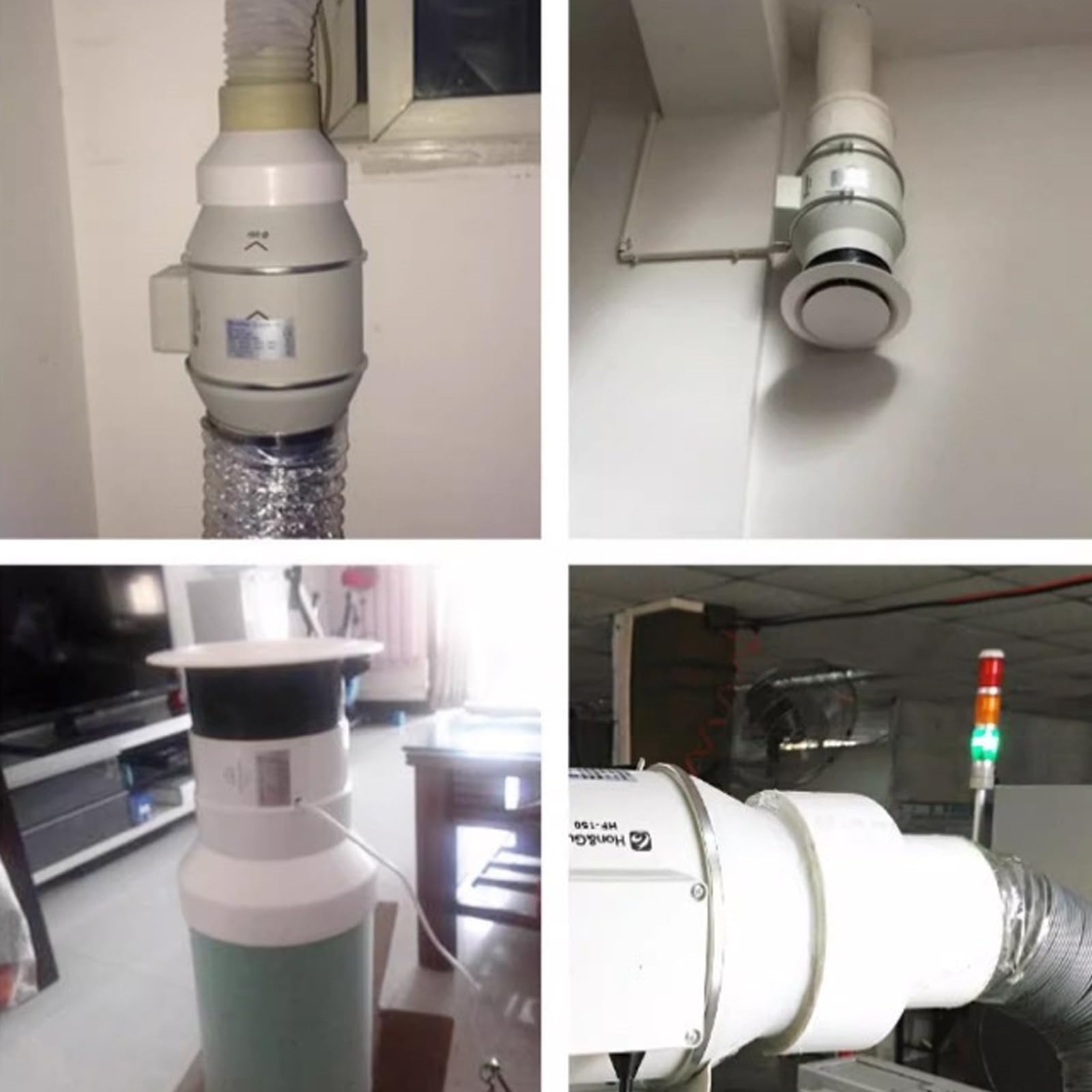 Réducteur de conduit de 150 mm à 100 mm, coupleur de réduction de conduit rond avec colliers de serrage en acier inoxydable (91-114 mm, 141-165 mm) pour ventilateurs d'extracteur, hotte aspirante