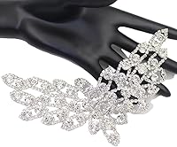 Vista 44 de PEARLY JUN Apliques de diamantes de imitación de plata con apliques de diamantes para vestidos, costura a mano, proyectos de manualidades, ropa