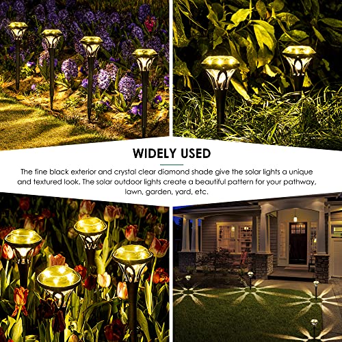 Solpex Diamond Solar Lights Outdoor Waterproof, 8 Pack Bright Solar Pathway Lights, Dusk To Dawn Garden Lights 5 Led Beads, Solar Powered Auto On/Off Landscape Lighting For Yard Walkway Driveway #TOP2