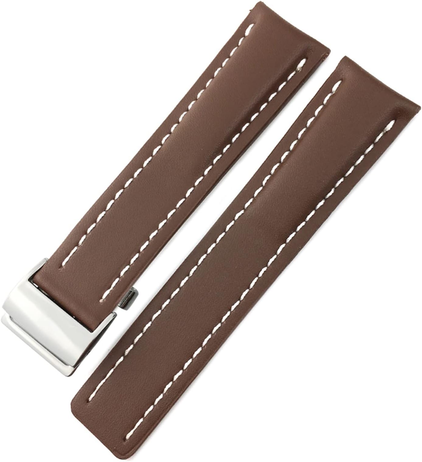 – For Breitling Premier Navitimer Black Blue Brown Folding Clasp Soft Cowhide Watch Strap 22mm 24mm Genuine Leather Watchband