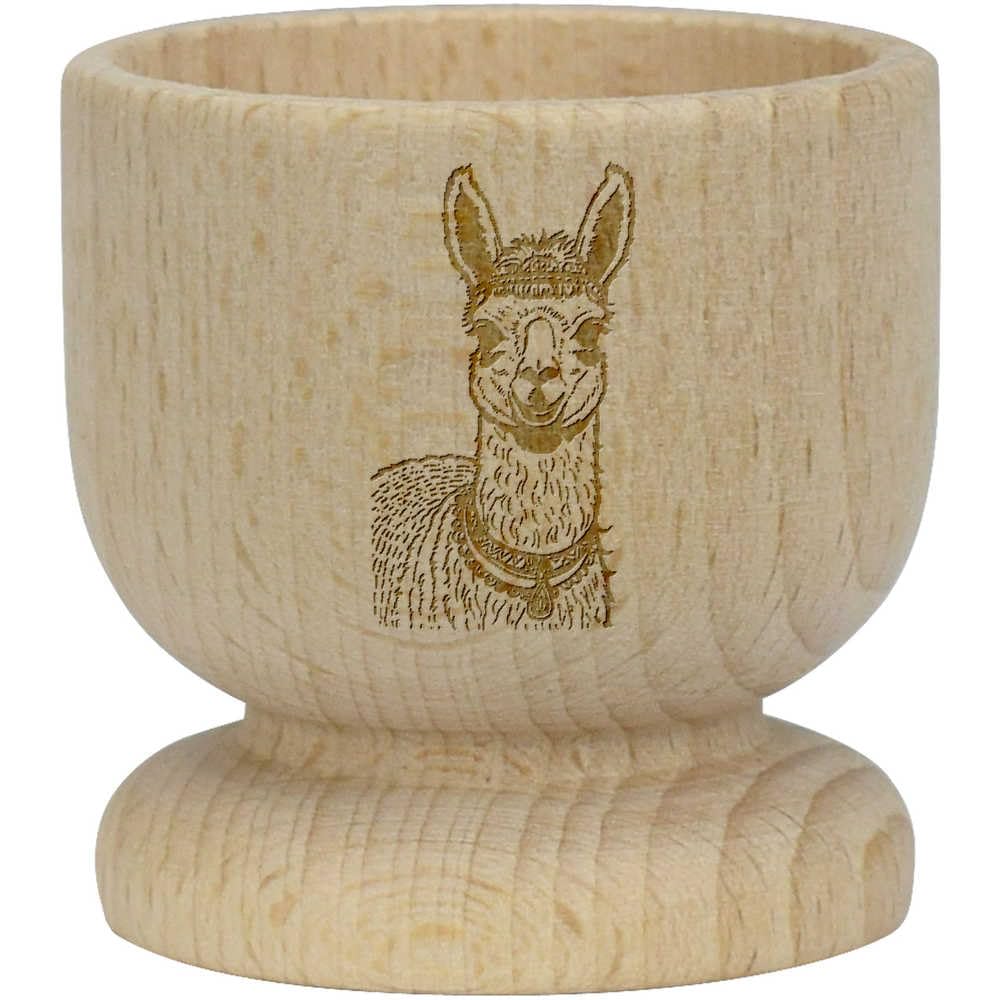 'Smiling Llama' Wooden Egg Cup (EC00027324)