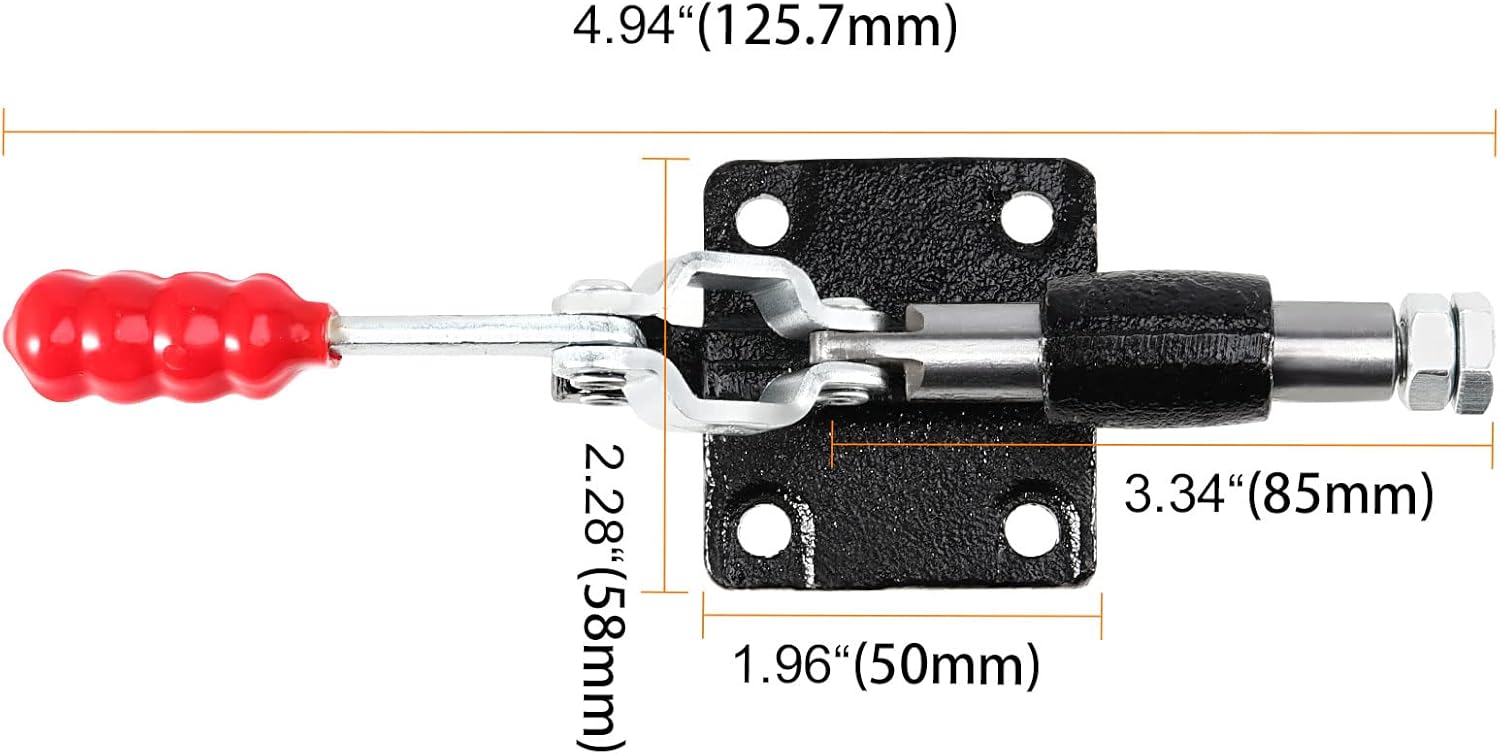 SEUNMUK 4 PCS Adjustable Push Pull Toggle Clamp 32MM, Quick Release Hand Tool for Welding, Woodworking, Moulding, 500 lbs Max Clamping Force, GH-305C