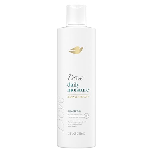 Dove Damage Therapy Shampoo Daily Moisture for Dry Hair with Bio-Protein Care Technology and Hyaluronic Serum 12 Fl Oz