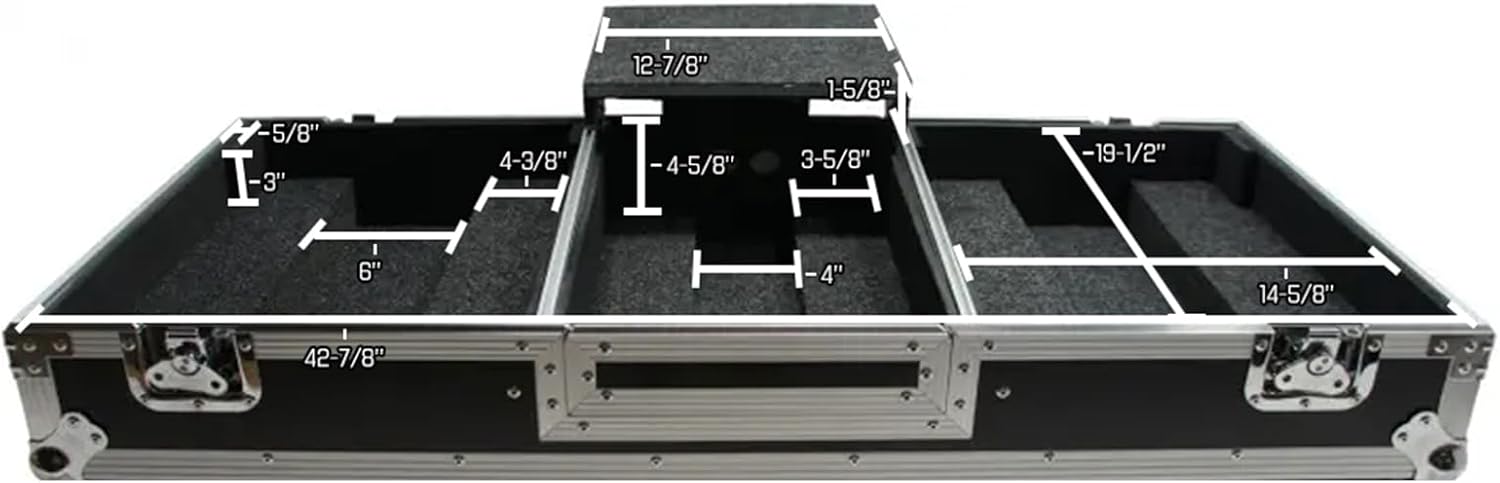 Harmony Audio HC2T1272WLT DJ Battle Coffin Compatible with (2) Rane 12 Turntables & Rane 72 Mixer - Case Only