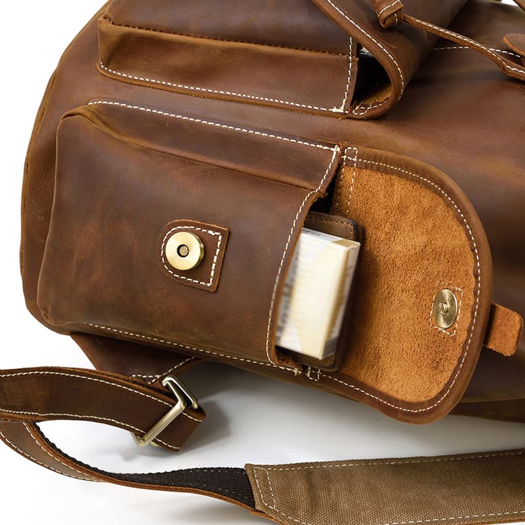 Amazon.co.jp: トラベル 男性クレイジーホースレザーバックパック