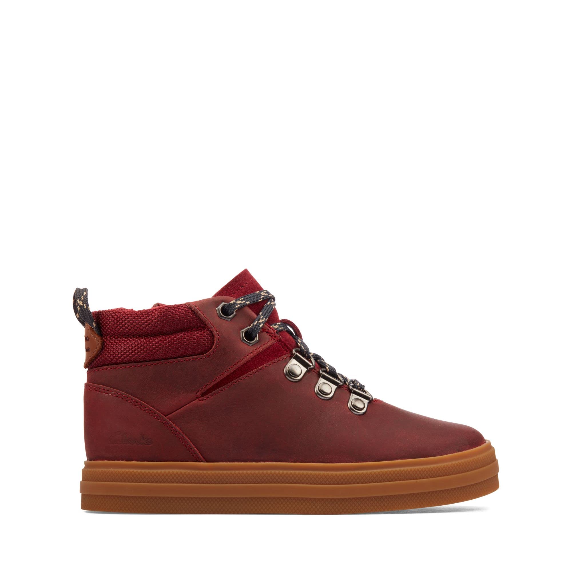 Clarks Boys Nova Hike K Chukka Boots, burgundy, 1 UK