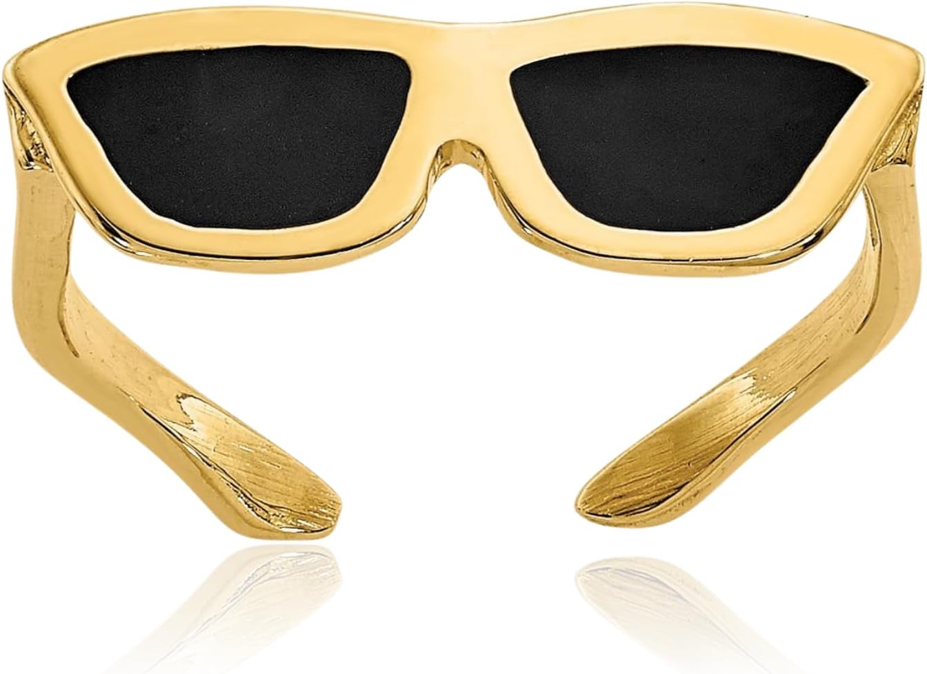 14K Solid Yellow Gold Sunglasses Adjustable Toe Ring Polished for her IceCarats