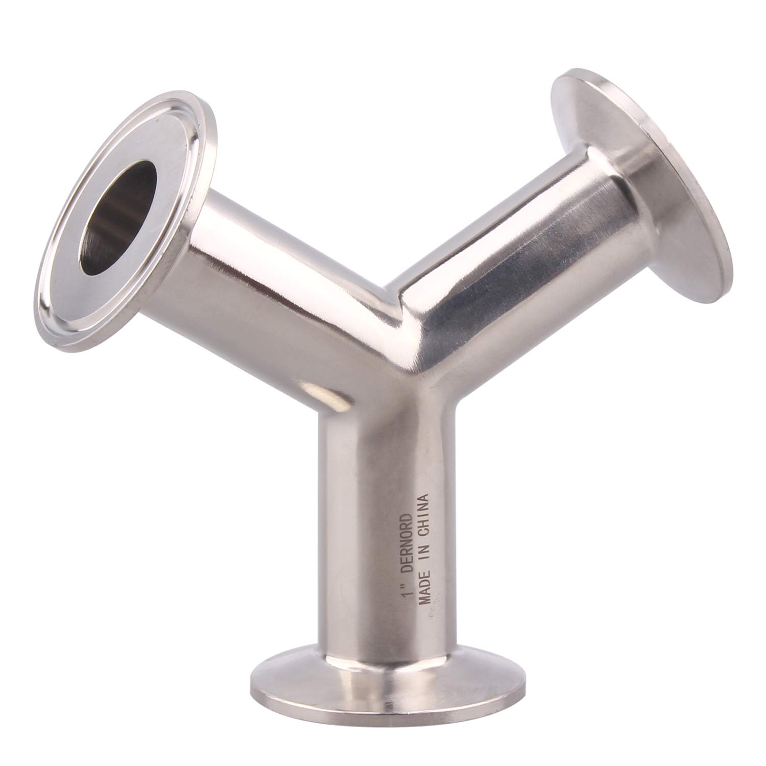 DERNORD Tri Abrazadera Wye Abrazadera Extremo Verdadero Tipo Y Cruz T Tubo Acero Inoxidable 304 Codo de Tres Vías 1 Pulgada Tubo OD