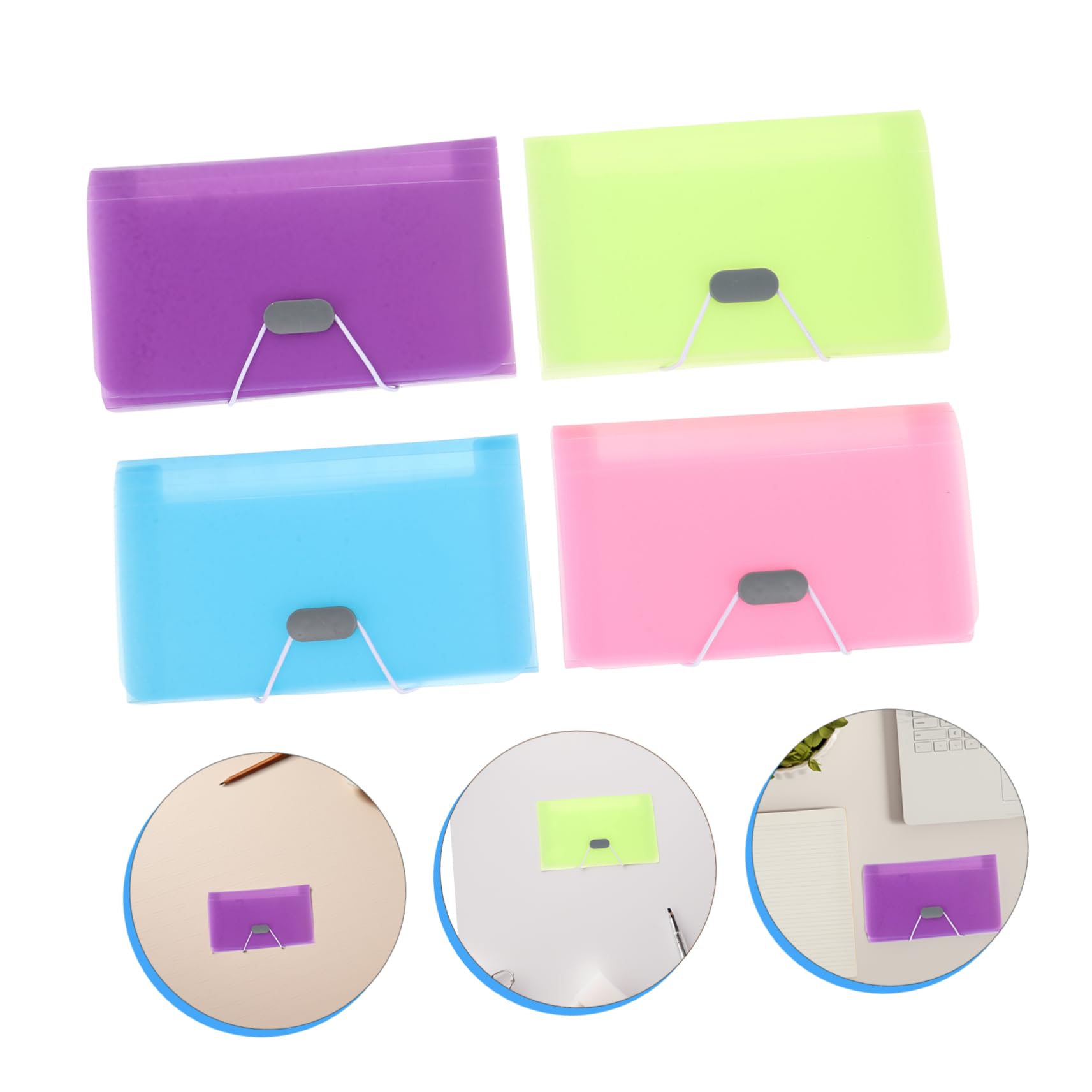 DOITOOL 5 Set Cartellina Organizzatrice Portatile Con Scomparti Colorati Organizer Per Documenti Ricevute E Fatture Design Compatto E Leggero Per Ufficio E Scuola 4 Pezzi*5
