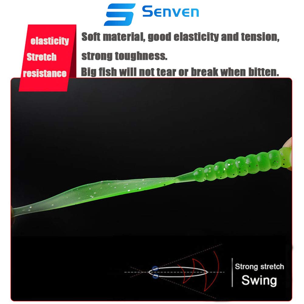 40 Esche Artificiali In Silicone Morbido - Vermi Finti Per Pesca, Verdi, Rosa, Multicolore - Foto 8