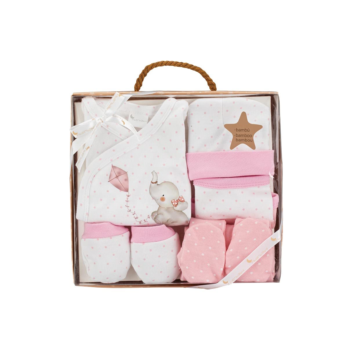 Interbaby Set Regalo Bebé 5 Piezas, modelo Elefantito, rosa