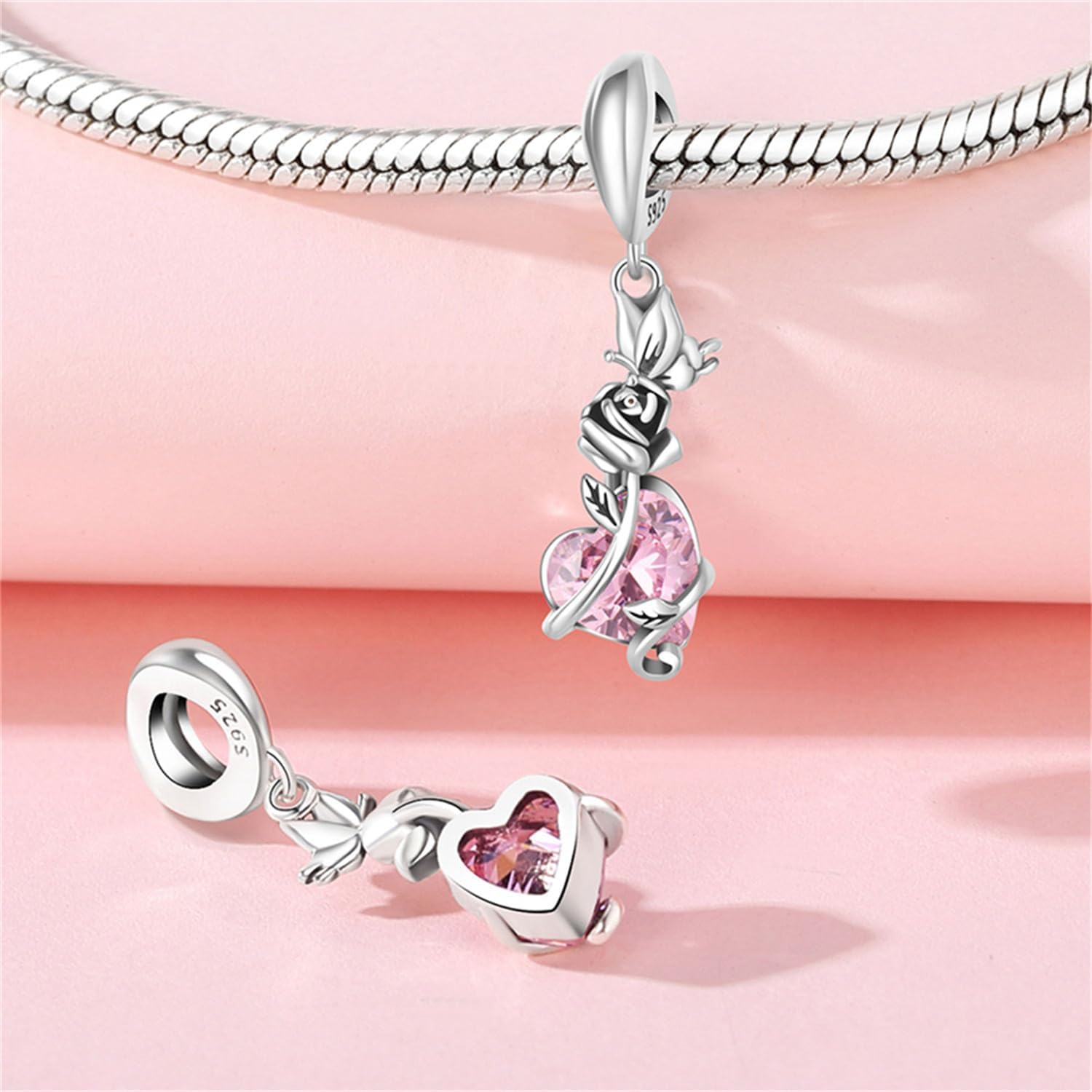 CYCUFF 925 Sterling Silver Charms Suitable for Charm Necklaces, Bracelet Pendants Beads Jewellery Gift for Women - Image 2