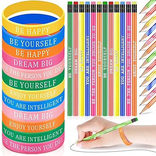 Sabary Set de 48 lápices motivacionales con pulseras miniatura 1