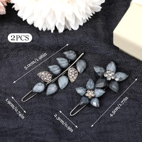 Mabor Clips para el Cabello Vintage con Cristales Azules miniatura 4