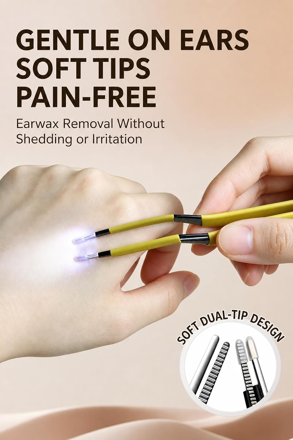 Ear Wax Removal with Light - Dual-Fiber LED Tweezers for Kids & Adults, 1mm Soft Silicone Tip, 3-Level Anti-Glare, Waterproof Washable, Type-C Fast Charge, Family Ear Cleaner,Ear Tweezer (17CM) image 4