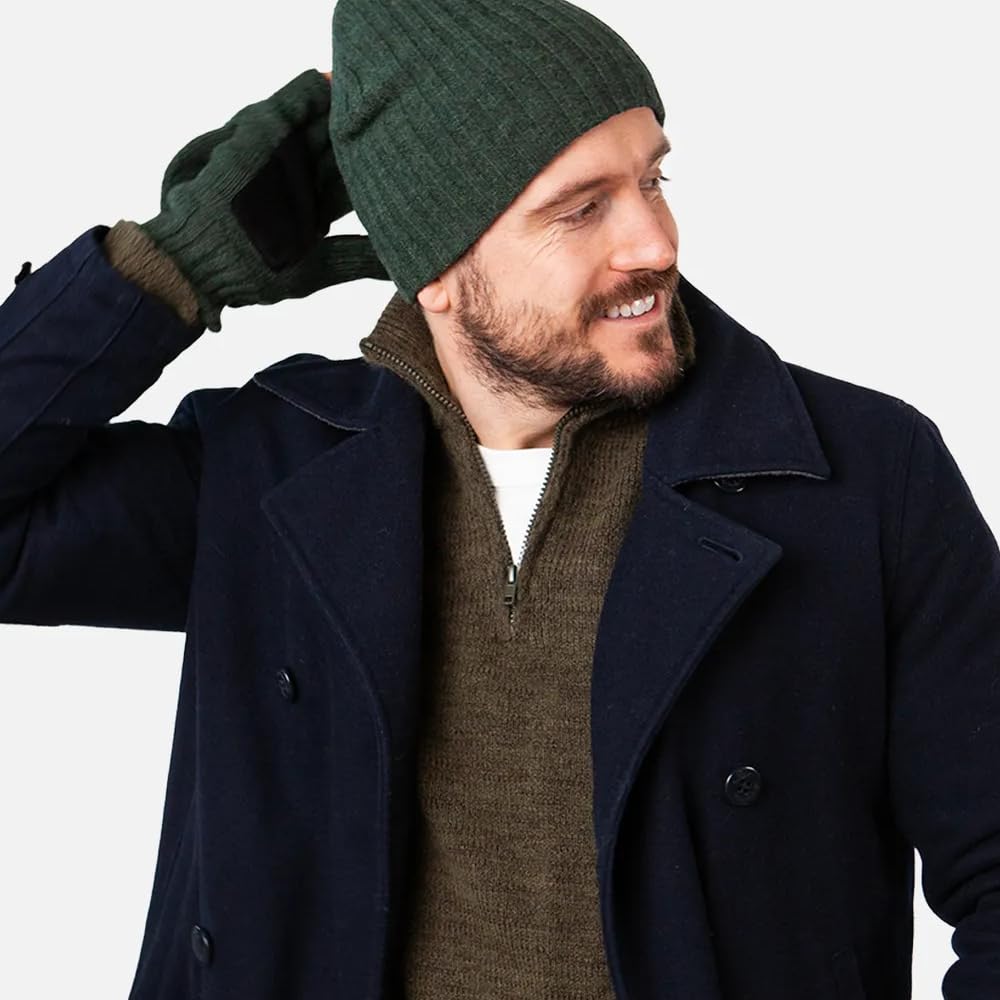 Barts Guanti in Lana senza Dita Haakon Uomo - manopole a maglia con fodera Inverno autunno/inverno
