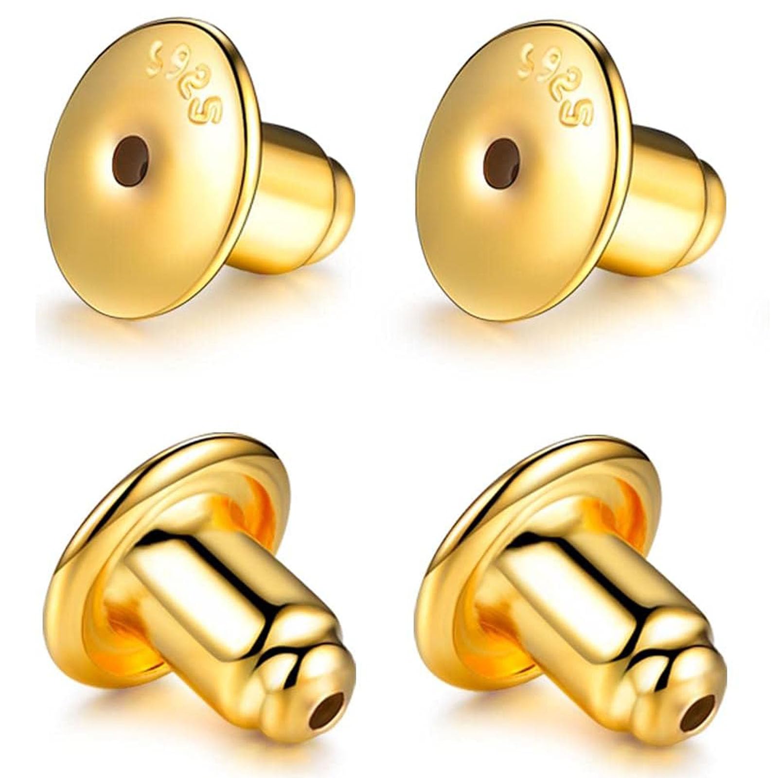 925 Sterling Silver Earring Backs,Hypoallergenic Earring Backs Apply to Earring Back for Droopy Ears