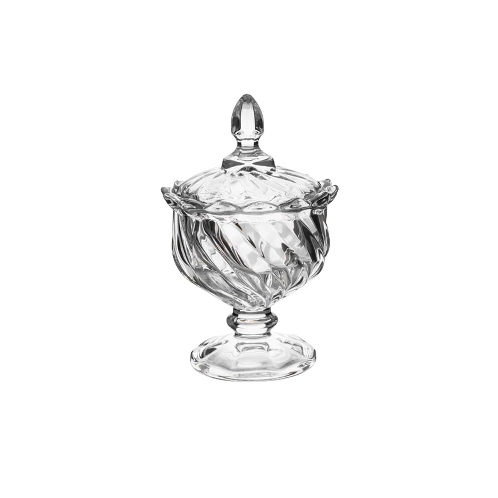 sucrier Bol à Sucre en Verre Tall Sugar Bowl Fleur Thé Réservoir Transparent Cube Cube Cube Bol avec Couvercle Anti-poussière (Trois Styles) Bocal à Bonbons (Color : C)