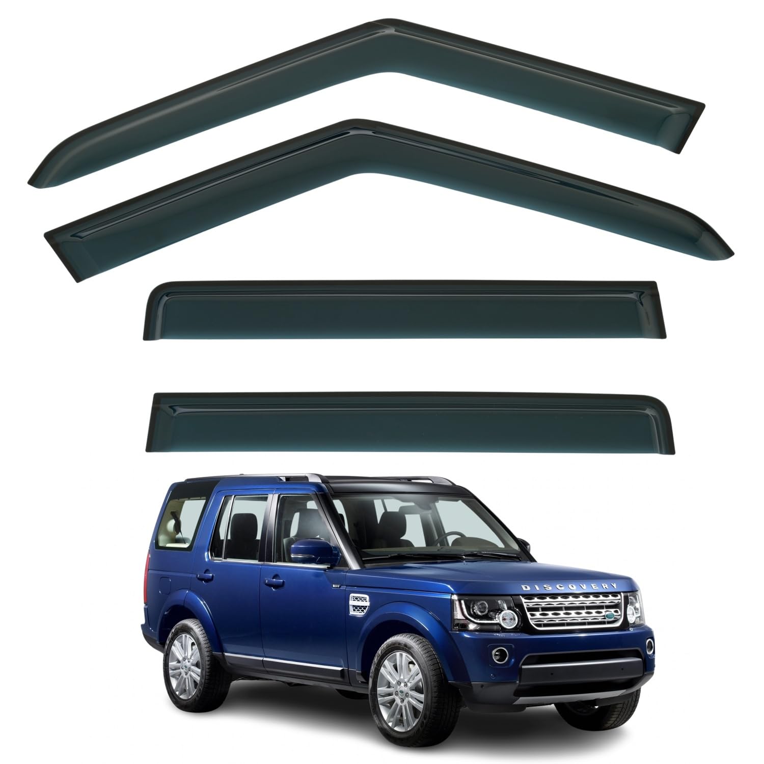 Juego de 4 deflectores de viento adhesivos compatibles con Land Rover Discovery 3 y 4 L319 2005 2006 2007 2008 2009 2010 2011 2012 2013 2014 2015 2016.