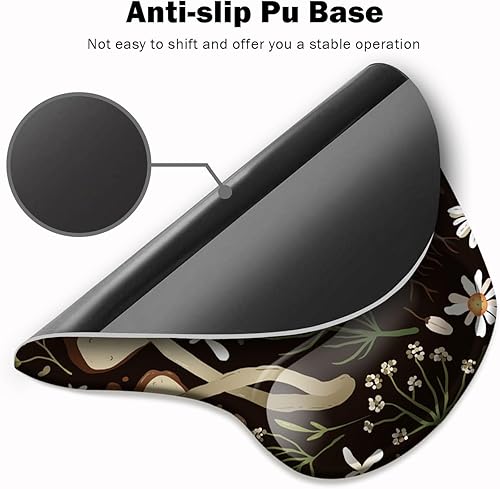 Miniatura 9 de DOOKE Alfombrilla de mouse ergonómica con soporte para muñeca y posavasos, almohadillas de mouse con base de poliuretano antideslizante para el