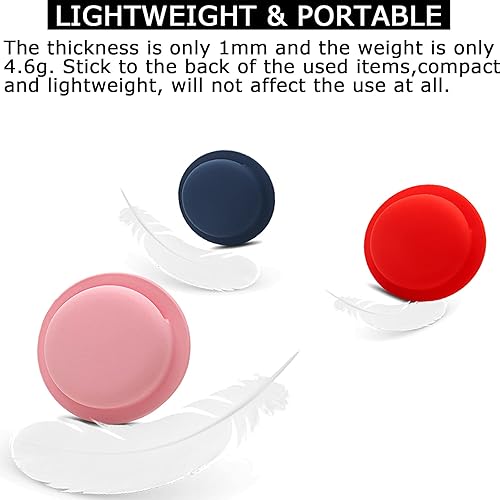 Miniatura 3 de Funda adhesiva de silicona para Apple Airtag, paquete de 4 fundas para AirTag con collar de perro y Apple AirTag para niños negro, rojo vino, rojo,