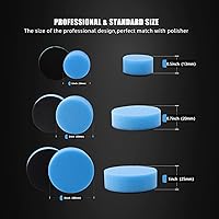 Vista 3 de Kit de Almohadillas de Pulido de Espuma para Taladro de Automóvil, 44 Piezas de 1 pulgada 2 pulgadas 3 pulgadas Almohadillas de Pulido de Detalle