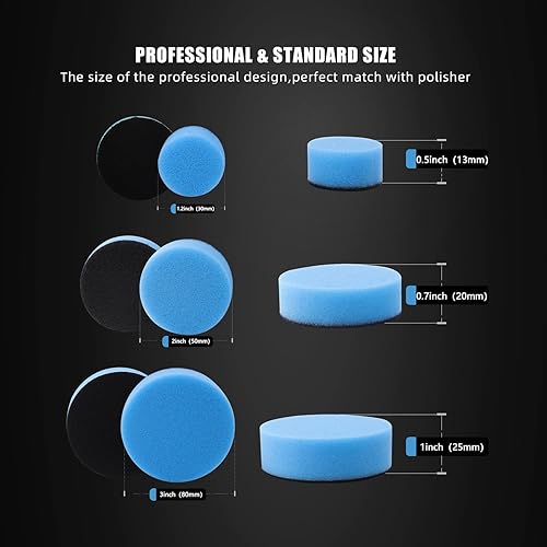 Miniatura 3 de Kit de almohadilla de pulido para taladro de espuma para automóvil, 44 piezas de 1 pulgada, 2 pulgadas, 3 pulgadas, almohadilla de pulido de