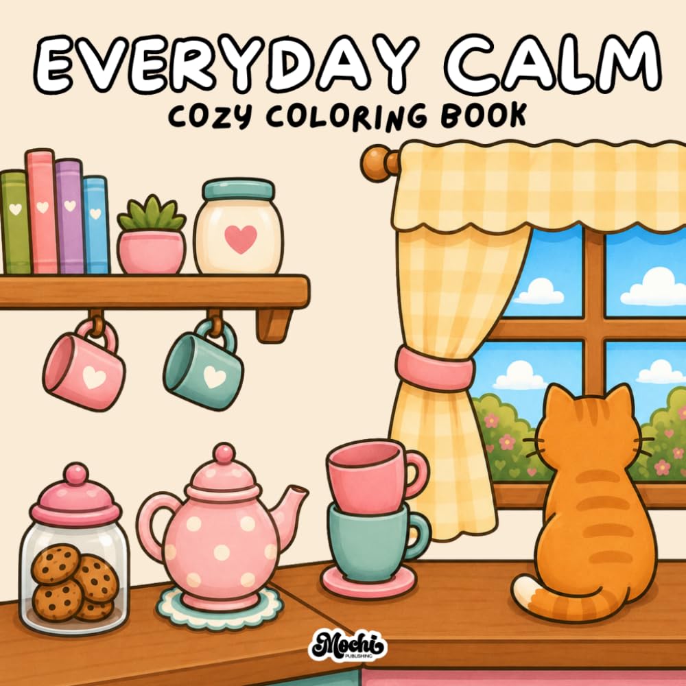 Everyday Calm: A Cozy Coloring Book for Adults and Teens with Bold & Easy Everyday Scenes for Stress Relief and Relaxation