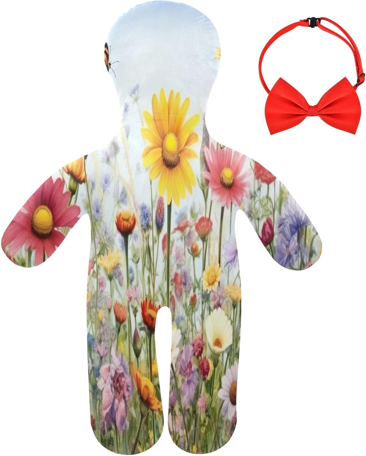 Wildflowers9 Human-Shaped Pillow Soft Body Pillows Washable Velvet Pillows for Anxiety Relief Sleeping Cuddling & Support