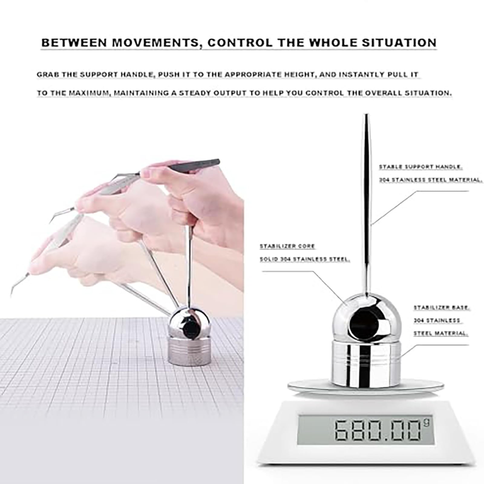 Stabilizator ręczny do modelarstwa i precyzyjnego rzemiosła, obrót w poziomie 360° regulacja w pionie 210°, narzędzie do rzeźbienia, malowania i szczegółowych projektów