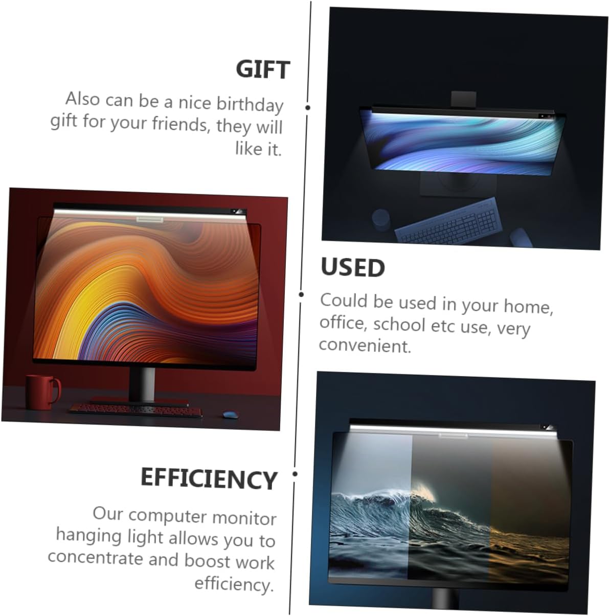 Gadpiparty 1pc Computer Screen Led Lamp Eye Protection Reading Light Screen Protector