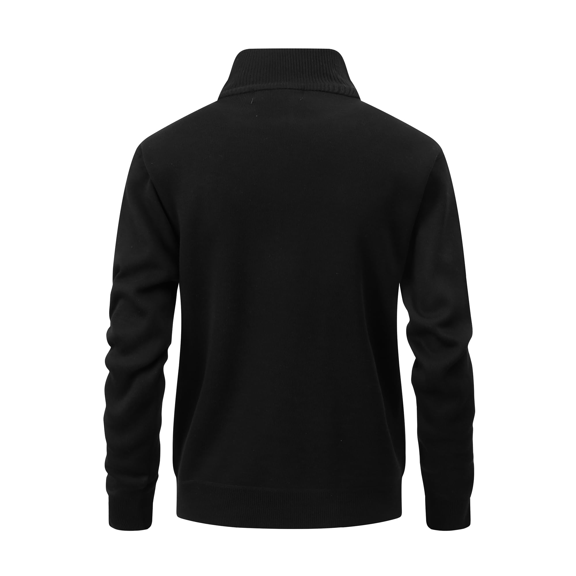 Cárdigan para Hombre Cuello Alto Cremallera Forro Polar Chaqueta Invierno Punto Fino