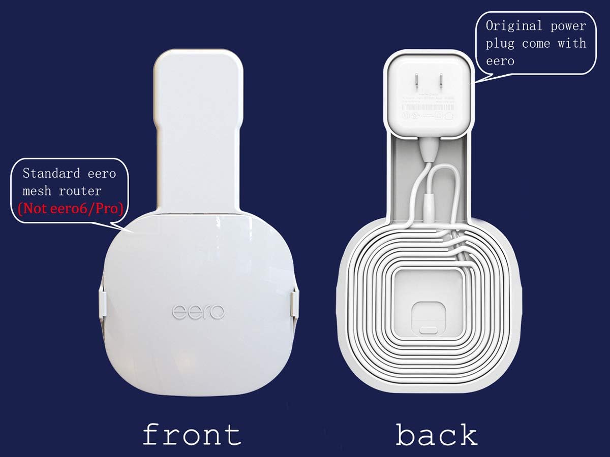 [Upgraded] Wall Mount Holder for eero mesh WiFi System, NOT Fit for eero 6 / Pro 6 / Beacon/Pro, No Messy Wires | Space Saving | Easily Be Moved Outlet Mount Hanger for eero WiFi System (3 Pack)