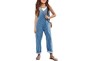 Adjustable Sleeveless Girls Overall