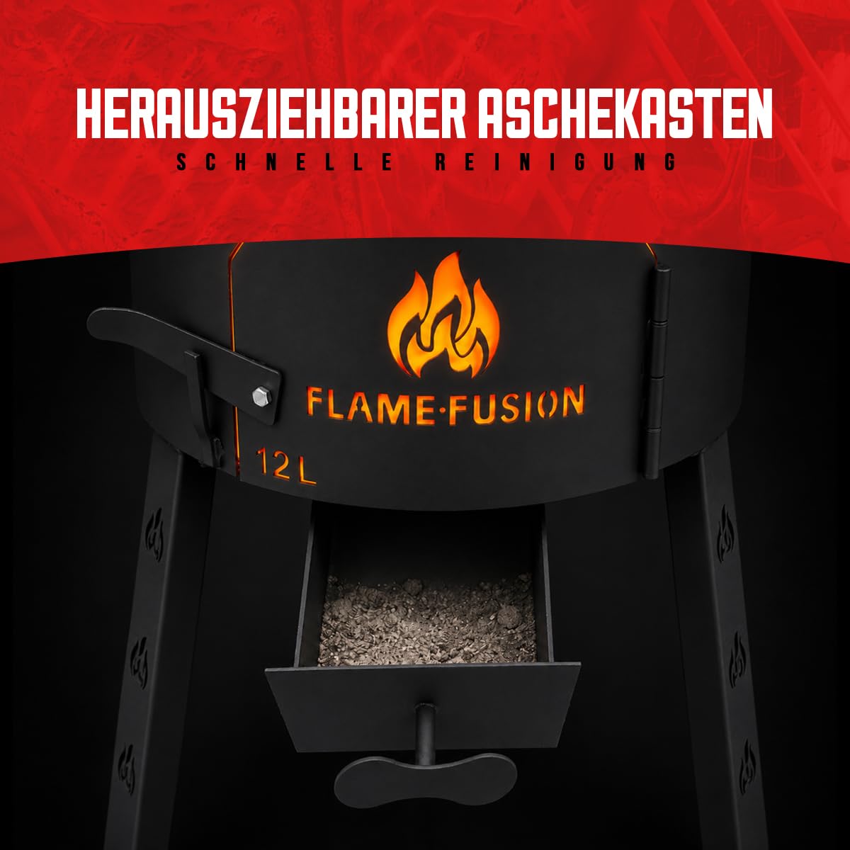 Utschak M - per kazan 12 L fornello a legna con canna fumaria [formato a scelta] - per grigliare e cucinare, cucina all'aperto, plov e pilaf