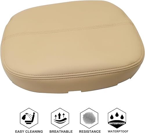 Miniatura 5 de NLQR Tapa de consola central de repuesto para reposabrazos, piel de microfibra color marrón compatible con Cadillac Escalade EXT ESV 2007 2008 2009