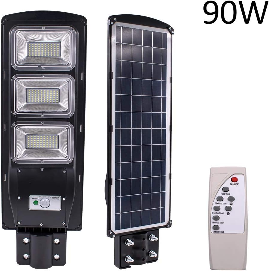 Radar Motion Sensor Solar Lights,Wireless 180 LED Solar Street Lights Dusk to Dawn, Waterproof Security Light Outdoor w/ Remote Control & Auto On/Off,Illumination for Yard Pathway Porch Driveway Park