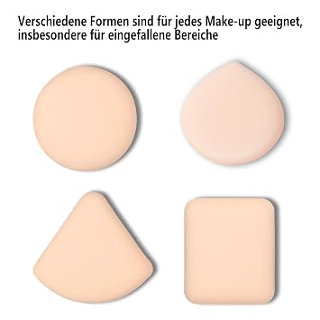 Makeup Sponge Super Soft Makeup Blender Quick Application of Chocolate Makeup Sponge for Liquid Foundation Loose Powder Wet Dry Makeup Tool Powder Puff (Pack of 4)