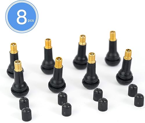 Miniatura 2 de 8 vástagos de válvula de neumático TR413 sin cámara de alta calidad, vástago de válvula de neumático de goma negra, universal para agujeros de