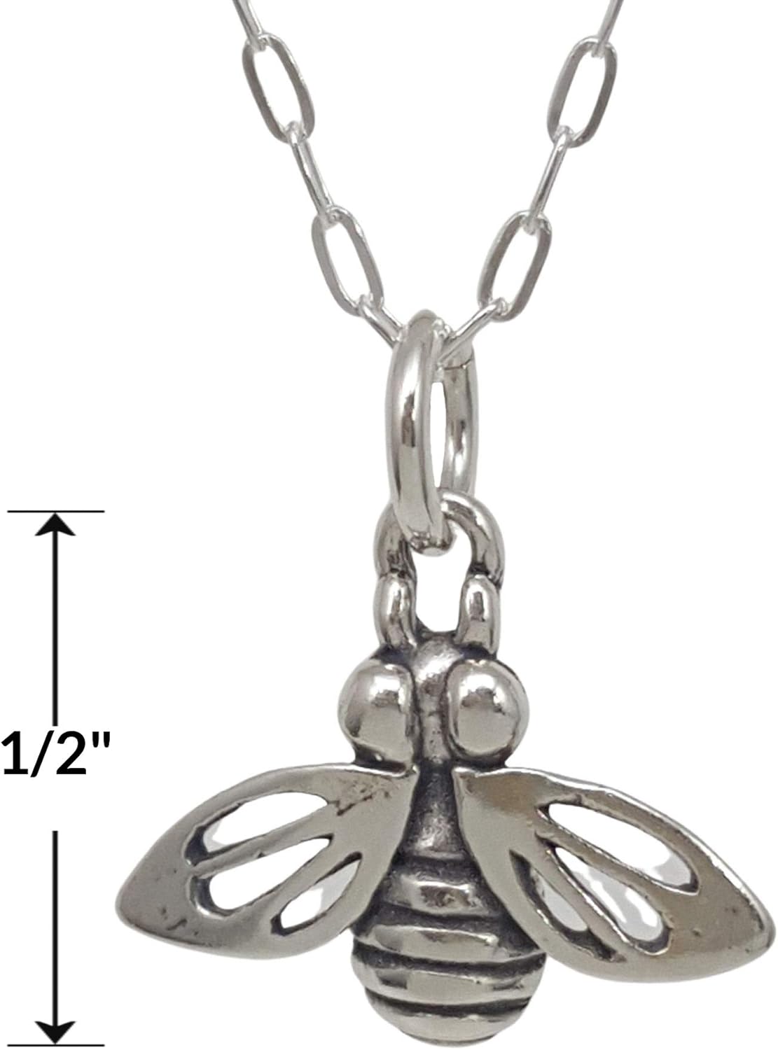 EnCharmed Sterling Silver Honey Bee Charm Necklace, 18" - Image 2