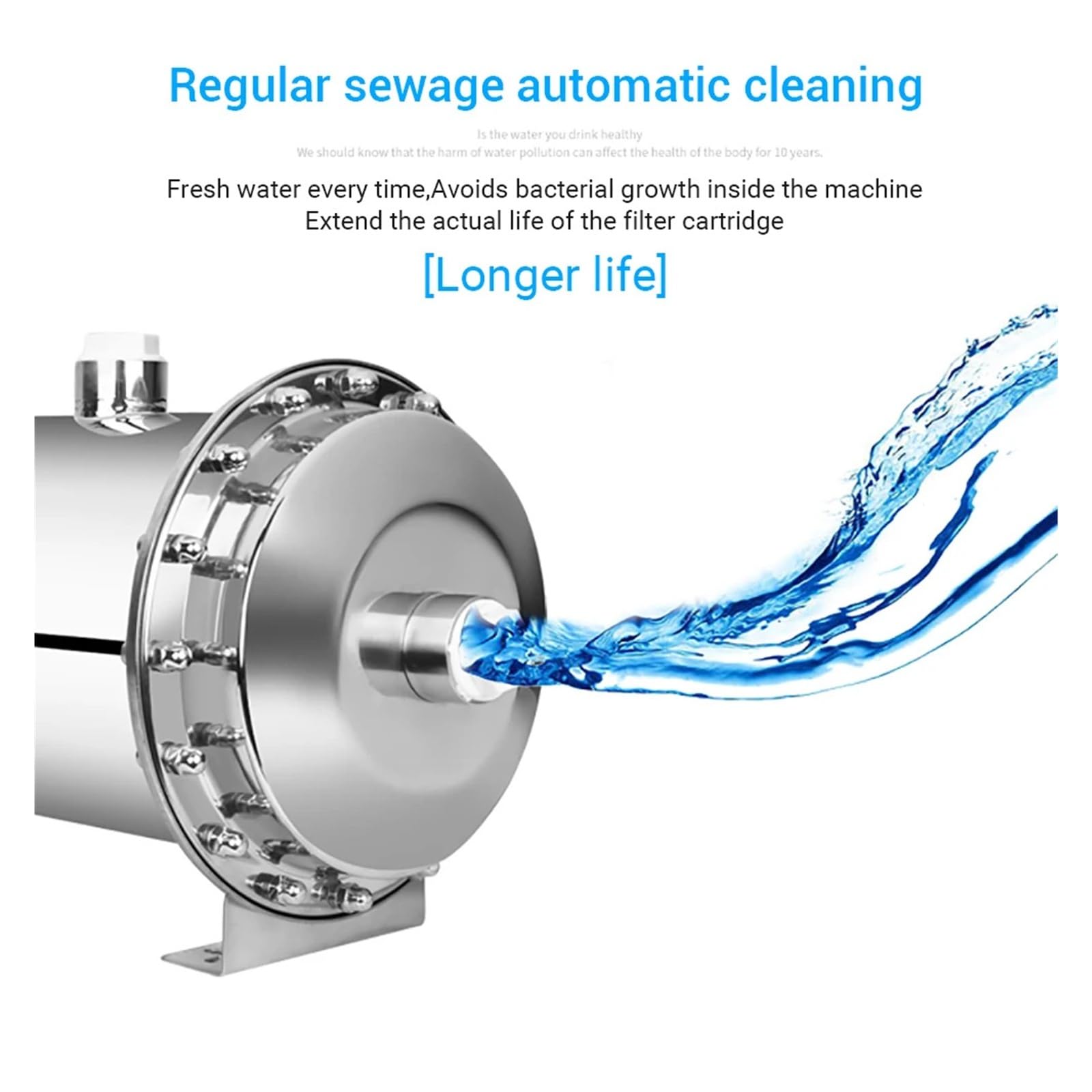 Sistema de Filtro Agua Acero Inoxidable 304, purificador ultrafiltración PVDF, for Uso Comercial, doméstico, 600-3000 l con Alta tasa de filtración(600L)