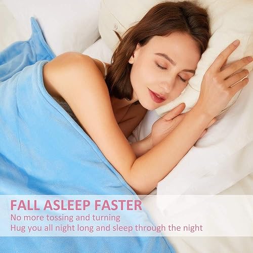 Miniatura 6 de Weighted Idea Manta con peso tamaño individual de 41 x 60 pulgadas, 10 libras, suave manta con peso de Minky para adultos para todas las estaciones