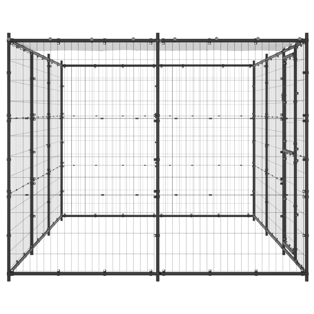 BaraSh Outdoor-Hundezwinger mit Überdachung Stahl Gartenzaun Zaun FüR Hunde Freigehege Kleintierzaun Outdoor Hundegitter Garten Haustier Zaun Garten 7,26 m²