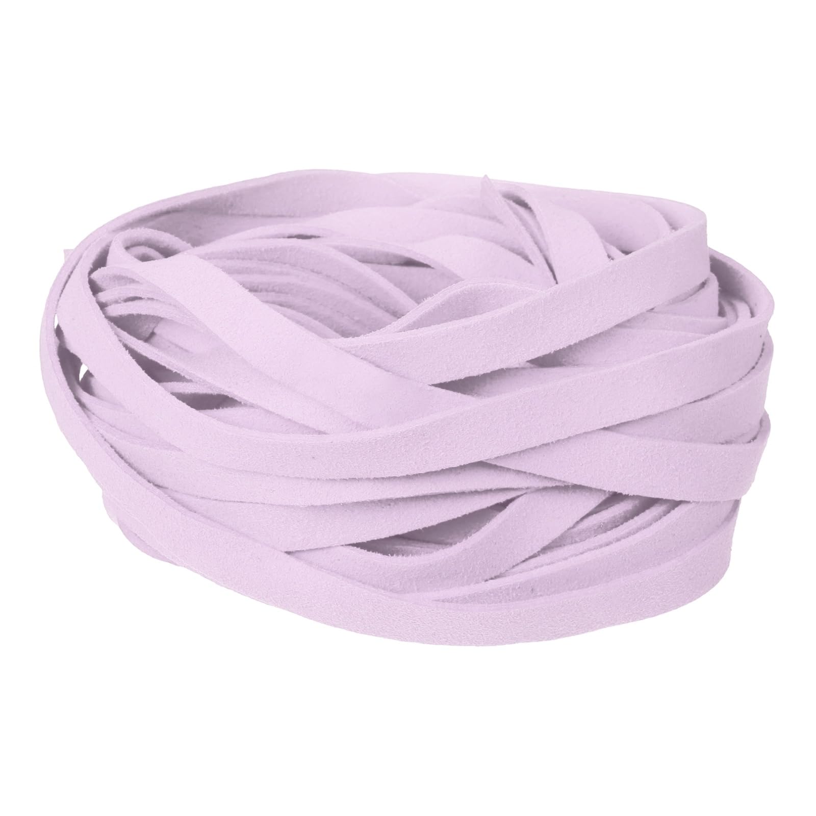 sourcing map 10Pcs 1m x 10mm Flat Leather String Cord, 1.4mm Thick Craft Suede Ribbon Braiding Lacing Strips Thread Rope for DIY Leather Crafts Necklace Bracelet Collars Belts, Light Purple