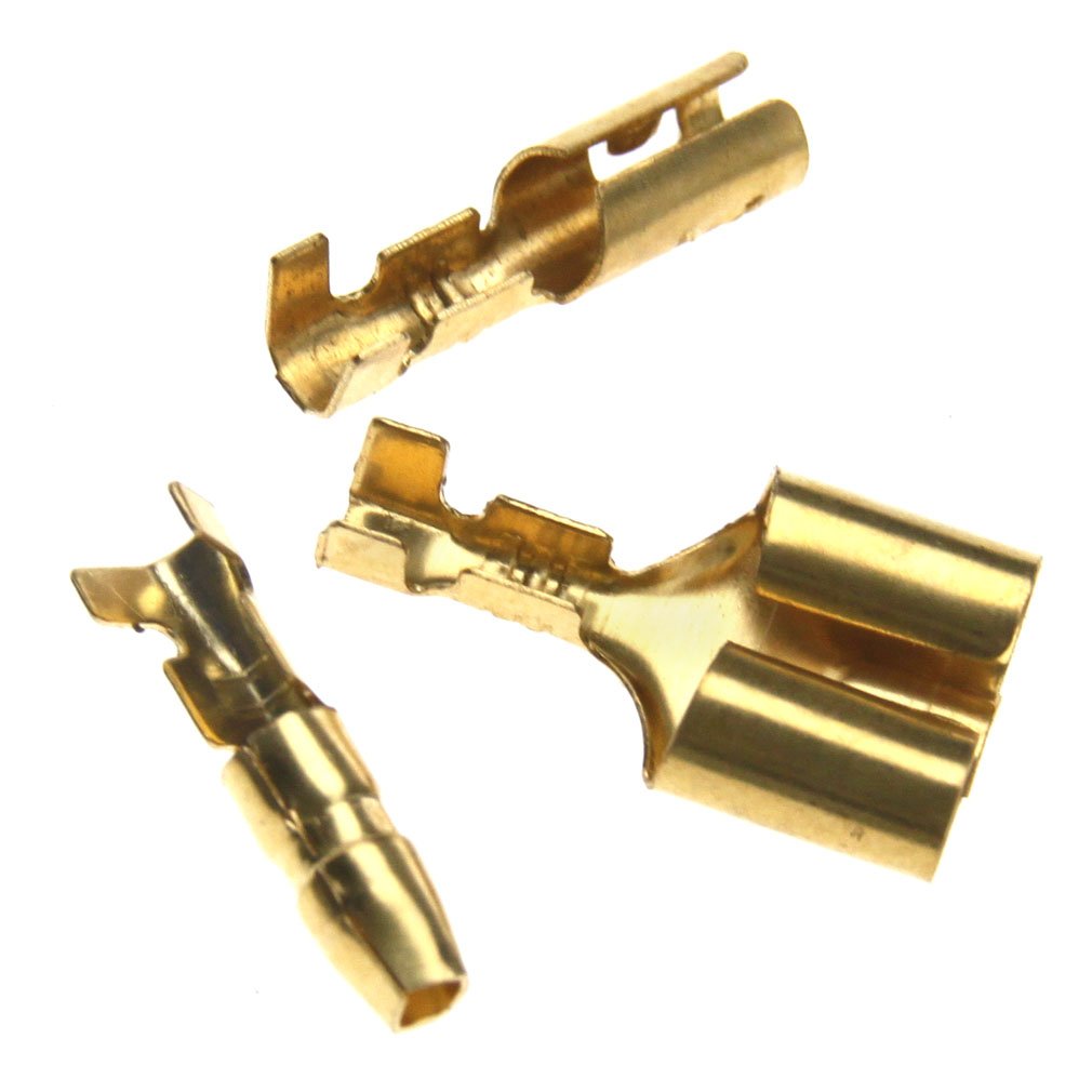 400/200x 3,9mm Rundsteckhülsen+Rundstecker Kabelschuhe mit Isolierung Sortiment