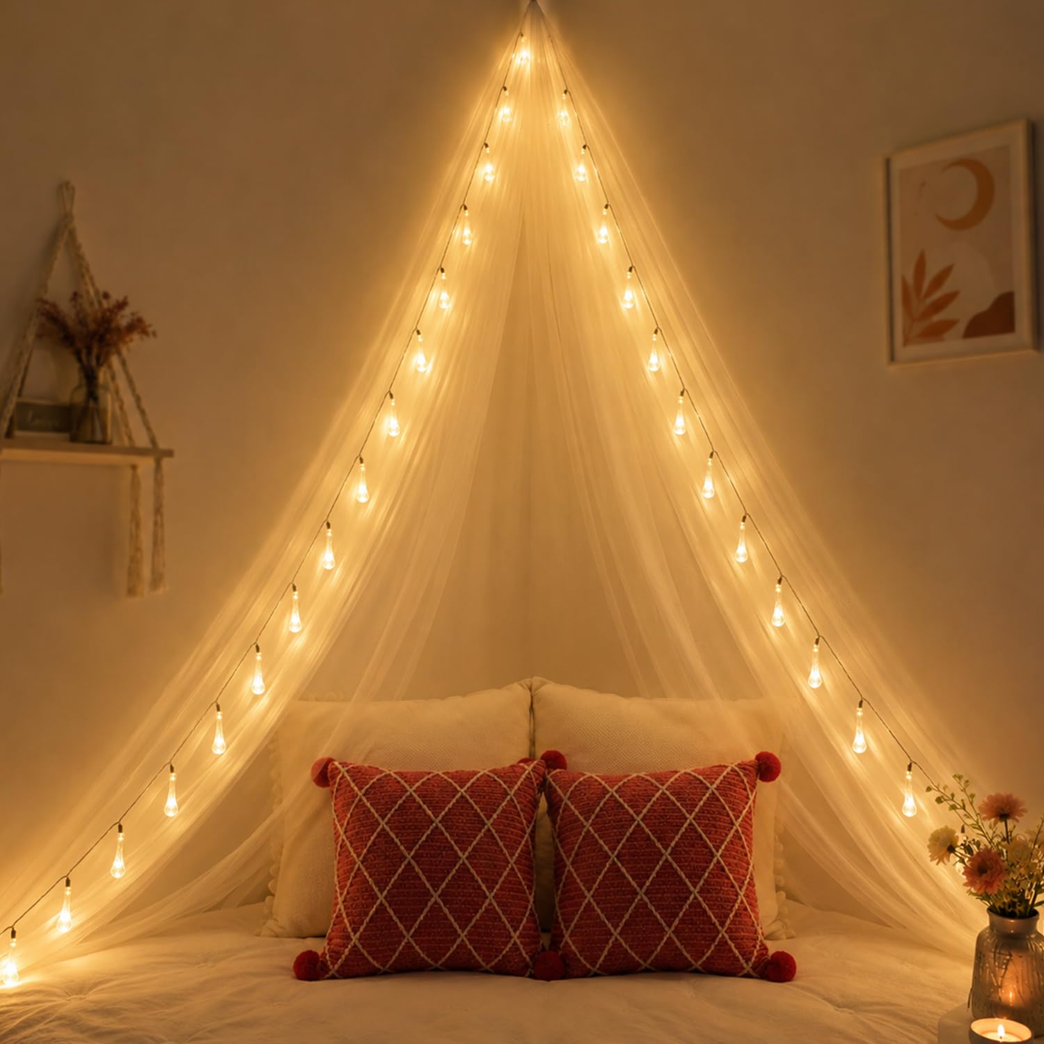 SpecialYou Home Decoration Items for Living Room, Aesthetic Home Decor, Lights for Decorations, Backdrop Decoration Cloth, Aesthetic Room Decor Items Pinterest, Ganpati Decoration Item- 4 Pcs