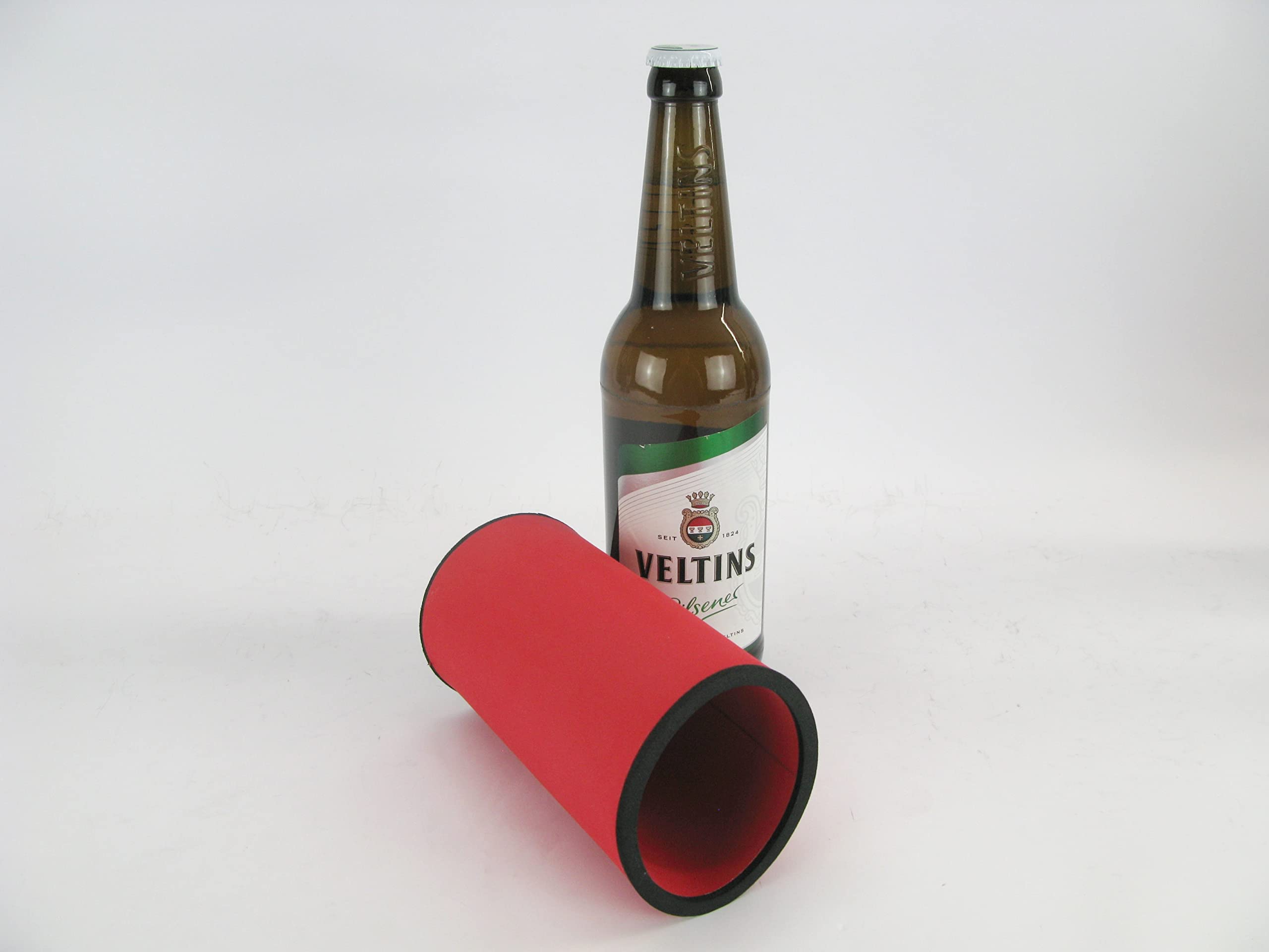 8er Set Getränkekühler 0,5l Flasche - Bierkühler - Neoprenkühler - passgenau ~Flaschenkühler~ rote Kühler
