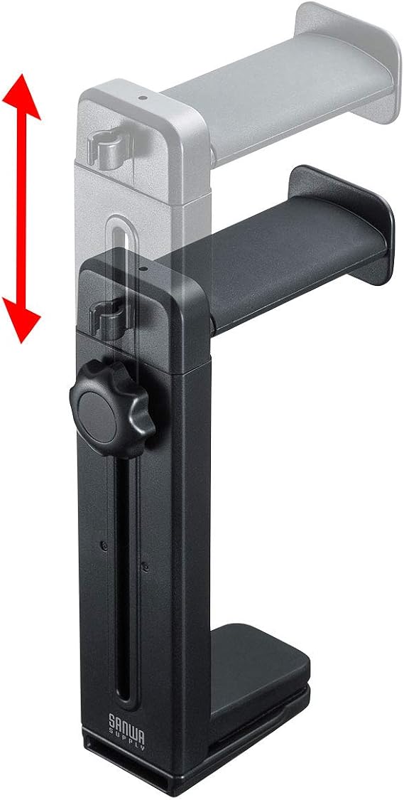 Sanwa Supply 360 Degree Rotating 2-Way Headphone Stand with Height Adjustment, PDA-STN25BK, Black