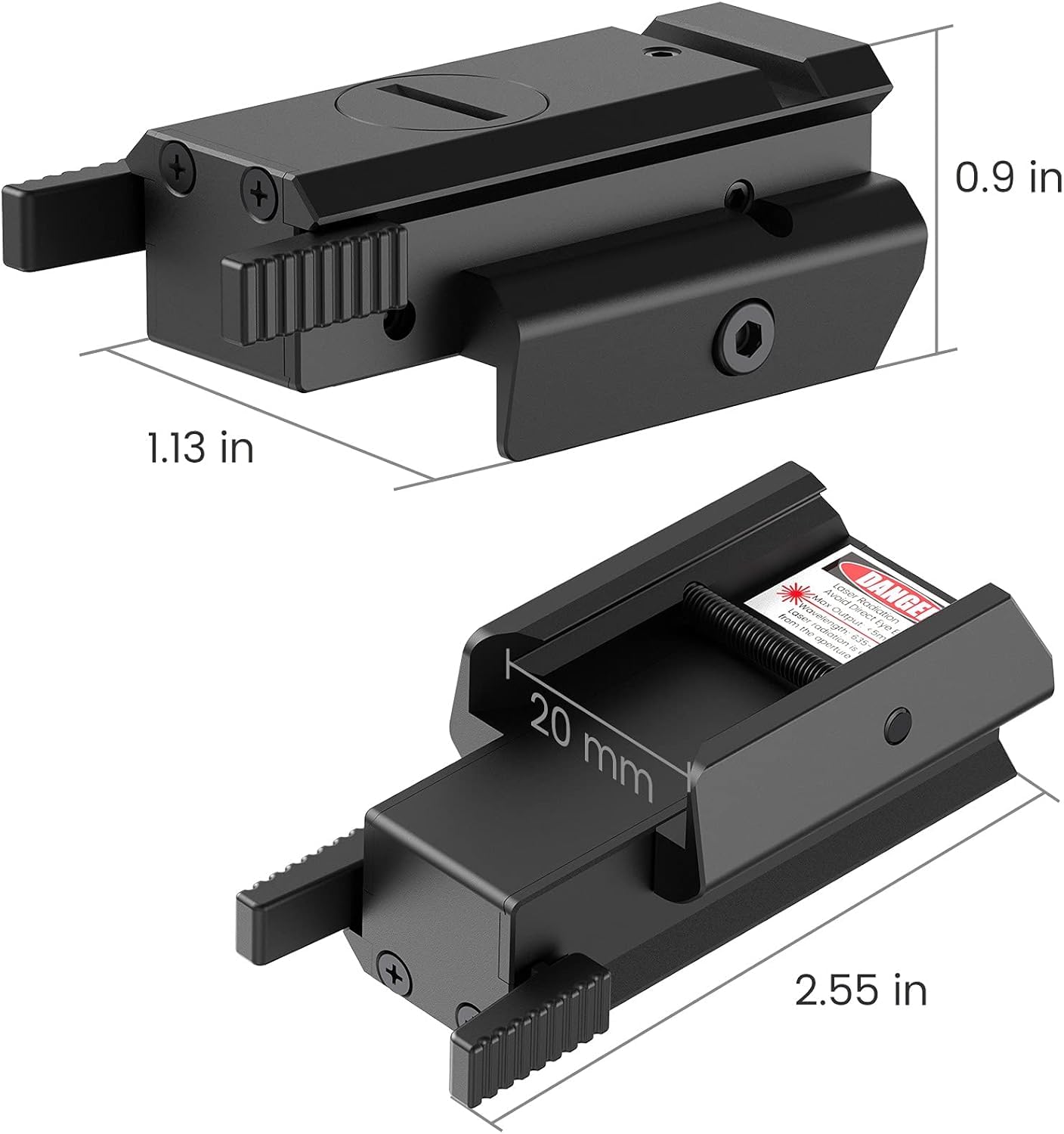 Feyachi L42 Laser Sight, Compact Tactical 20mm Standard Picatinny &Weaver Red Dot Laser Sight — view 5